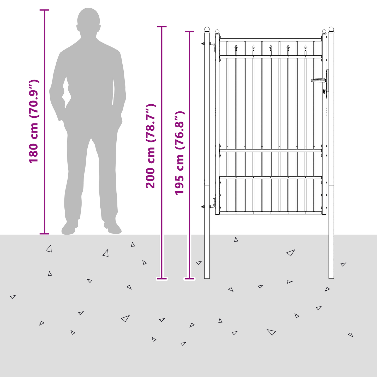 Fence Gate HORST 100 x 150 cm Metal Black Lockable