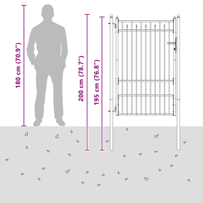 Fence Gate HORST 100 x 150 cm Metal Black Lockable