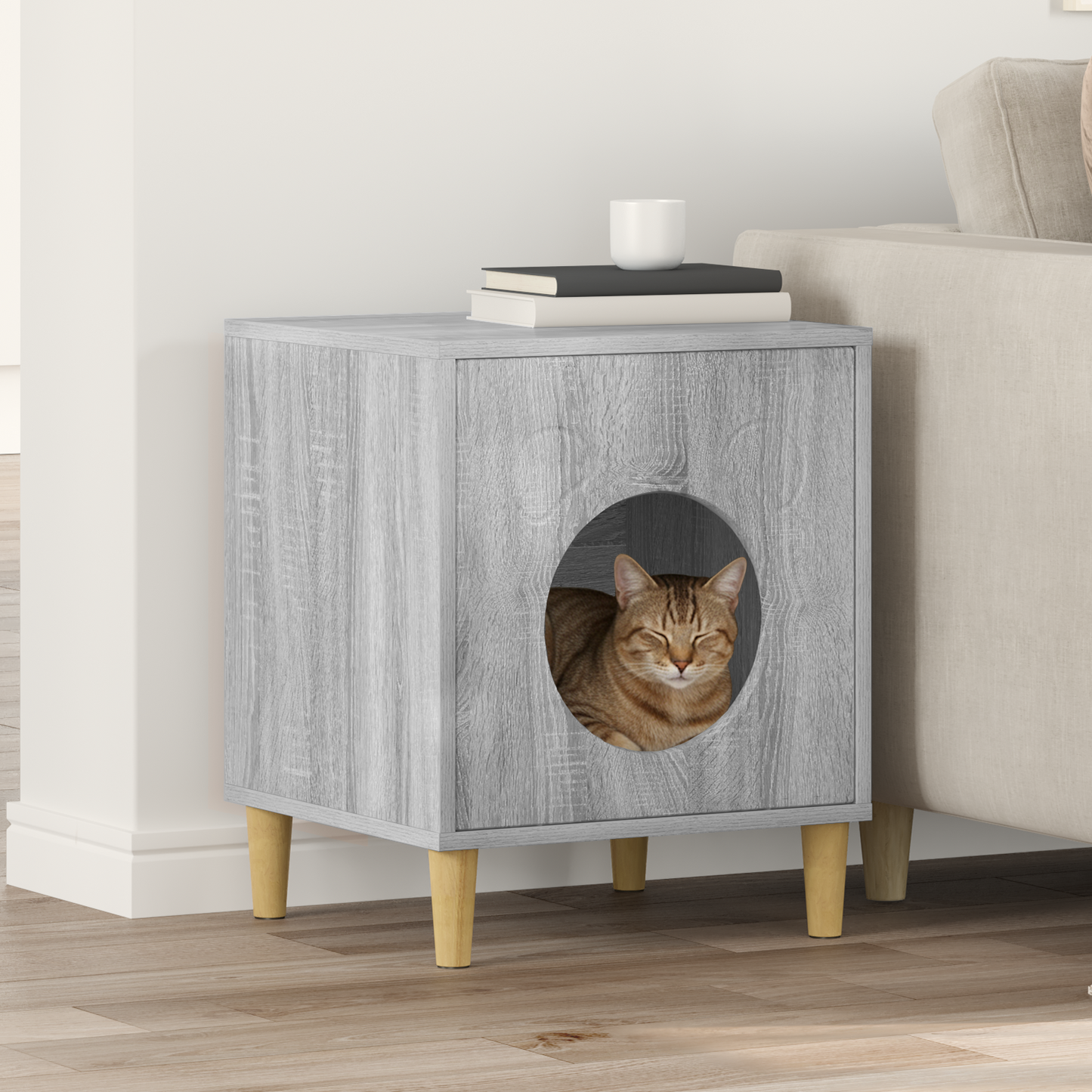 Cat House Grey Sonoma 42.5 x 40 x 53 cm Engineered Wood
