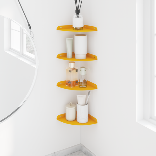 Floating Shelf with Shelf 4 pcs Mustard Yellow 18 x 18 x 2 cm