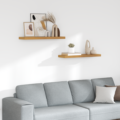 Wall Shelf 2 pcs Beige 90 x 23.5 x 4 cm Engineered Wood