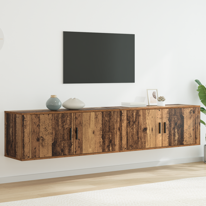Wall-mounted TV Cabinet Set 2 pcs Old Wood 100 x 34.5 x 40 cm