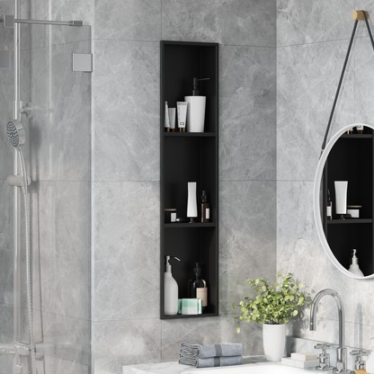 Shower Niche Black 90 x 20 x 9.5 cm Stainless Steel