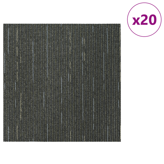 Carpet Tile Striped Light Green 50 x 50 cm 20 pcs