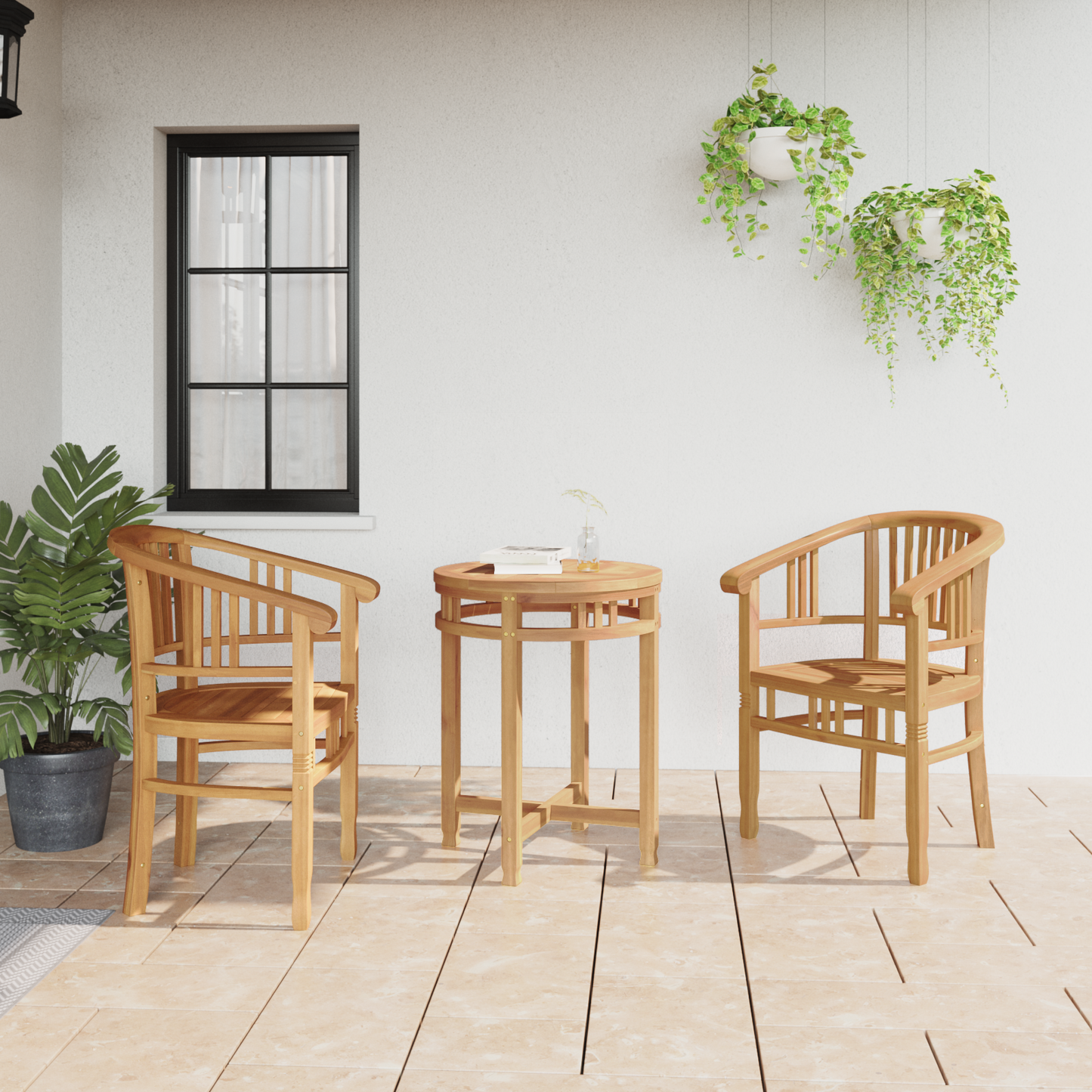 Chair 2 pcs Brown 63 x 58 x 89 cm Solid Teak Wood