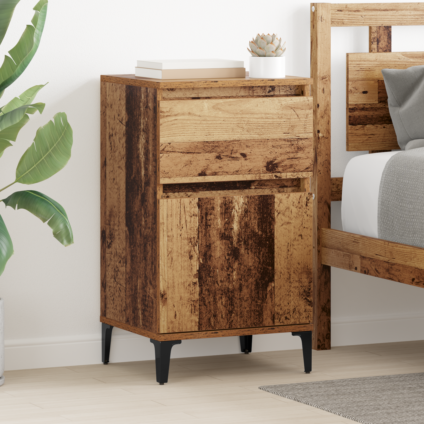 Bedside Cabinet Old Wood 40 x 35 x 70 cm Engineered Wood
