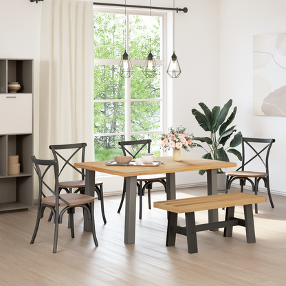 Dining Bench NOAIN 120 x 41 x 45 cm Solid Pine Wood Natural