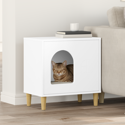 Cat House White 51 x 30 x 52 cm Engineered Wood