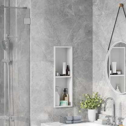 Shower Niche White 60 x 20 x 9.5 cm Stainless Steel
