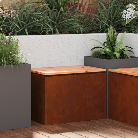 Garden Bench Rusty 60 x 40 x 43 cm Weathering steel