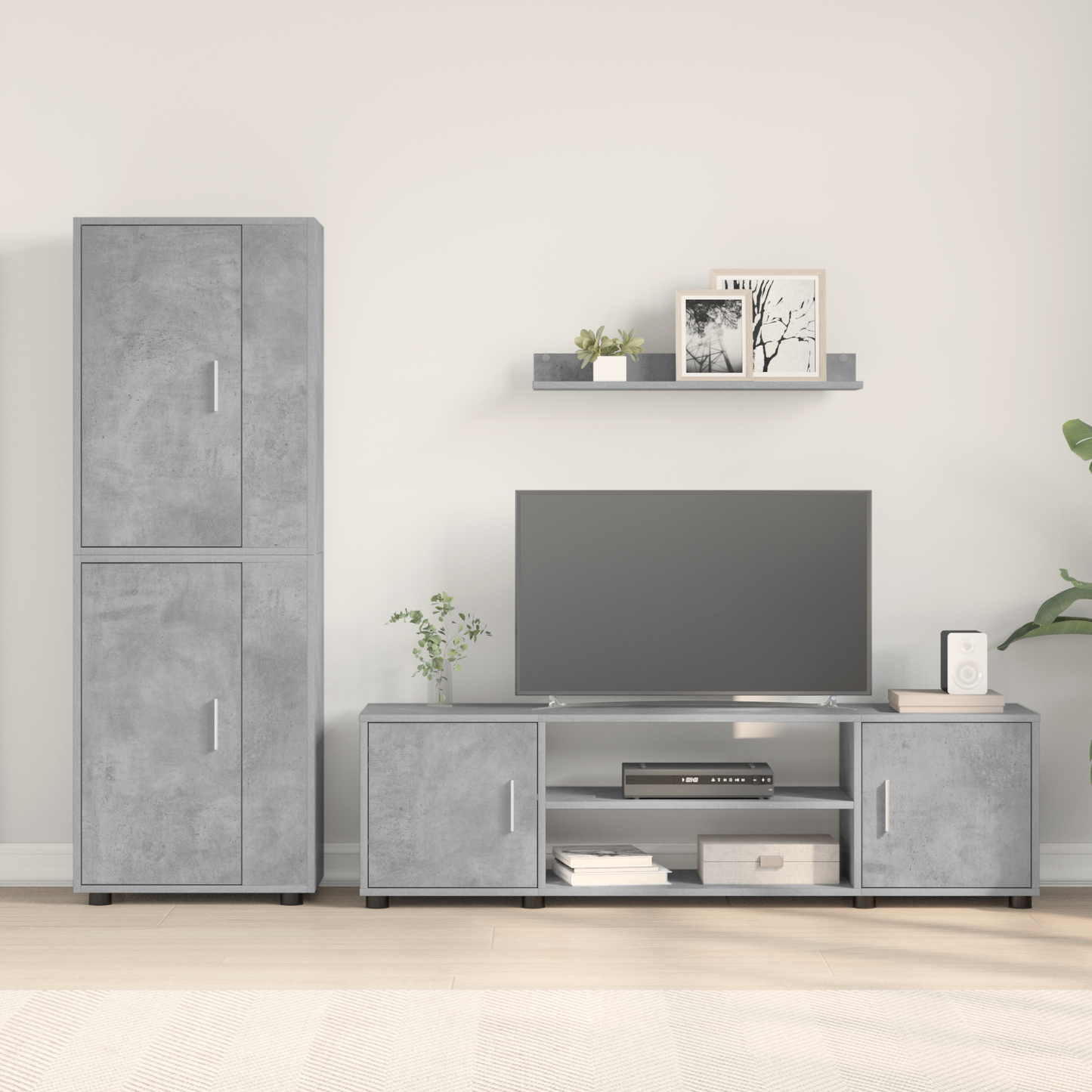 TV Cabinet Set Concrete Grey Engineered wood