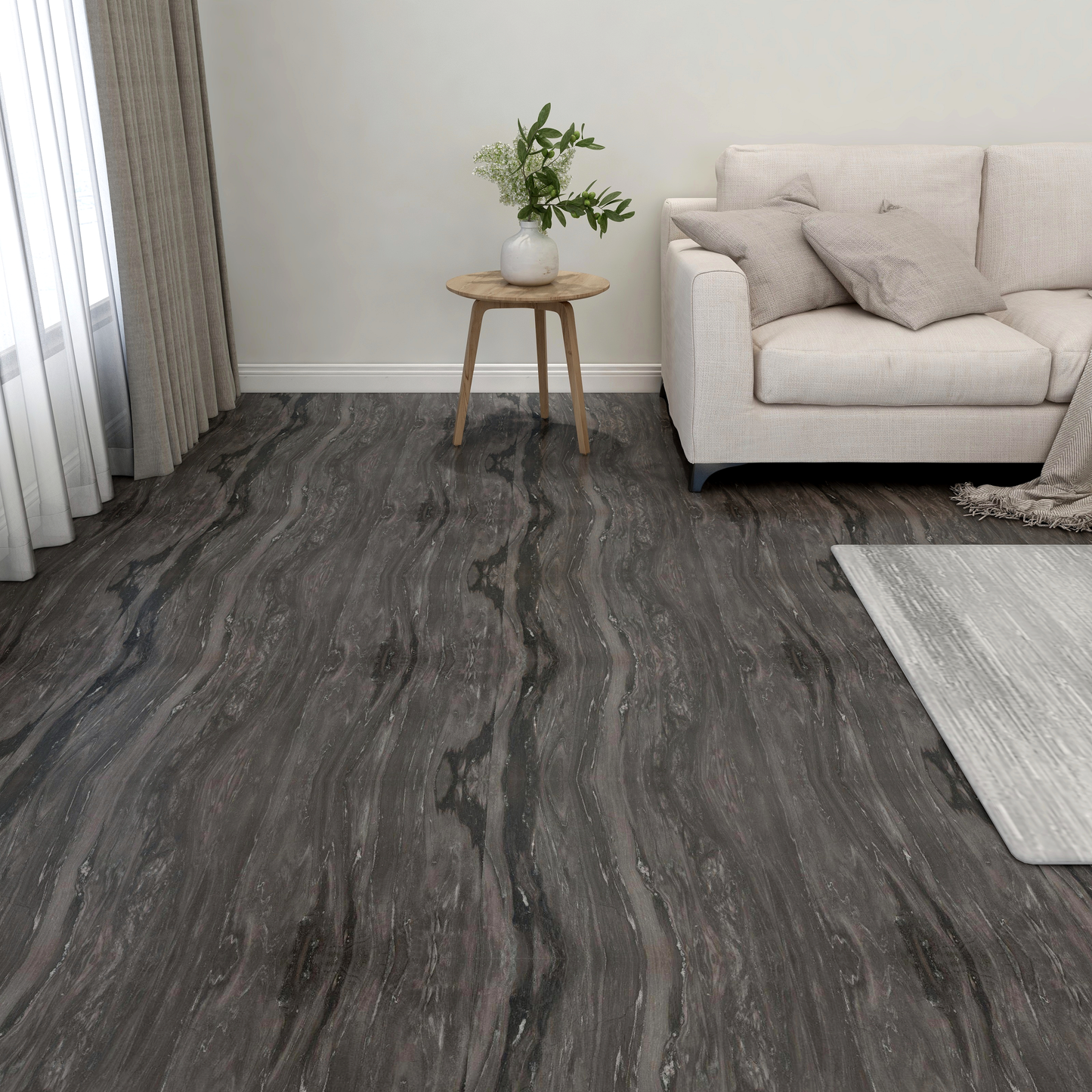 Flooring Planks 55 pcs Dark Grey 5.11 m² PVC
