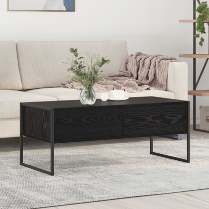 Coffee Table Black Oak 100 x 46 x 40 cm Engineered Wood