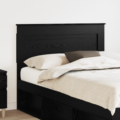 Headboard with Headboard Black Oak 120 cm Engineered Wood