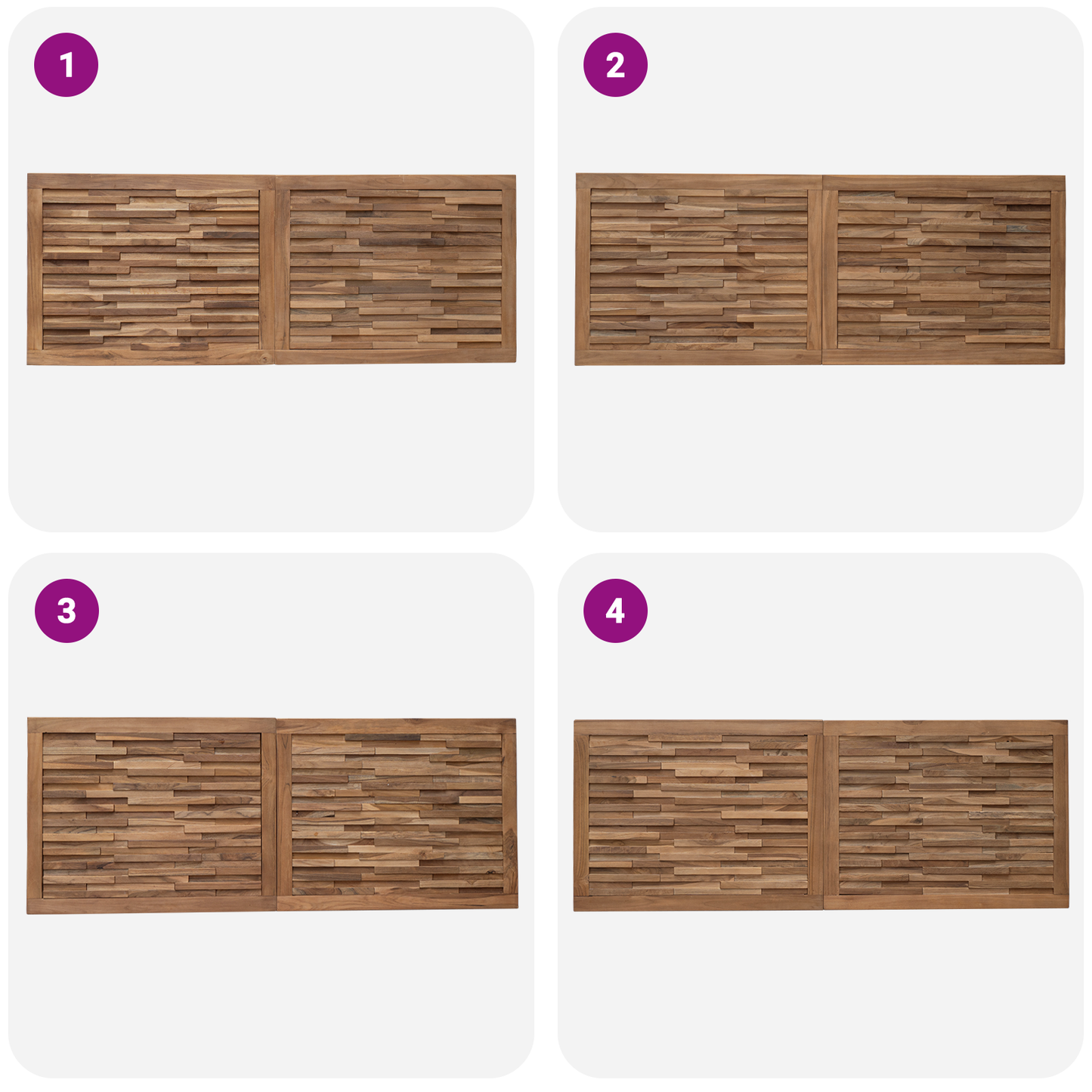 Bed Headboard Natural Solid Teak Wood
