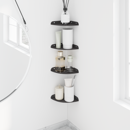 Floating Shelf with Shelf 4 pcs Black 15 x 15 x 2 cm
