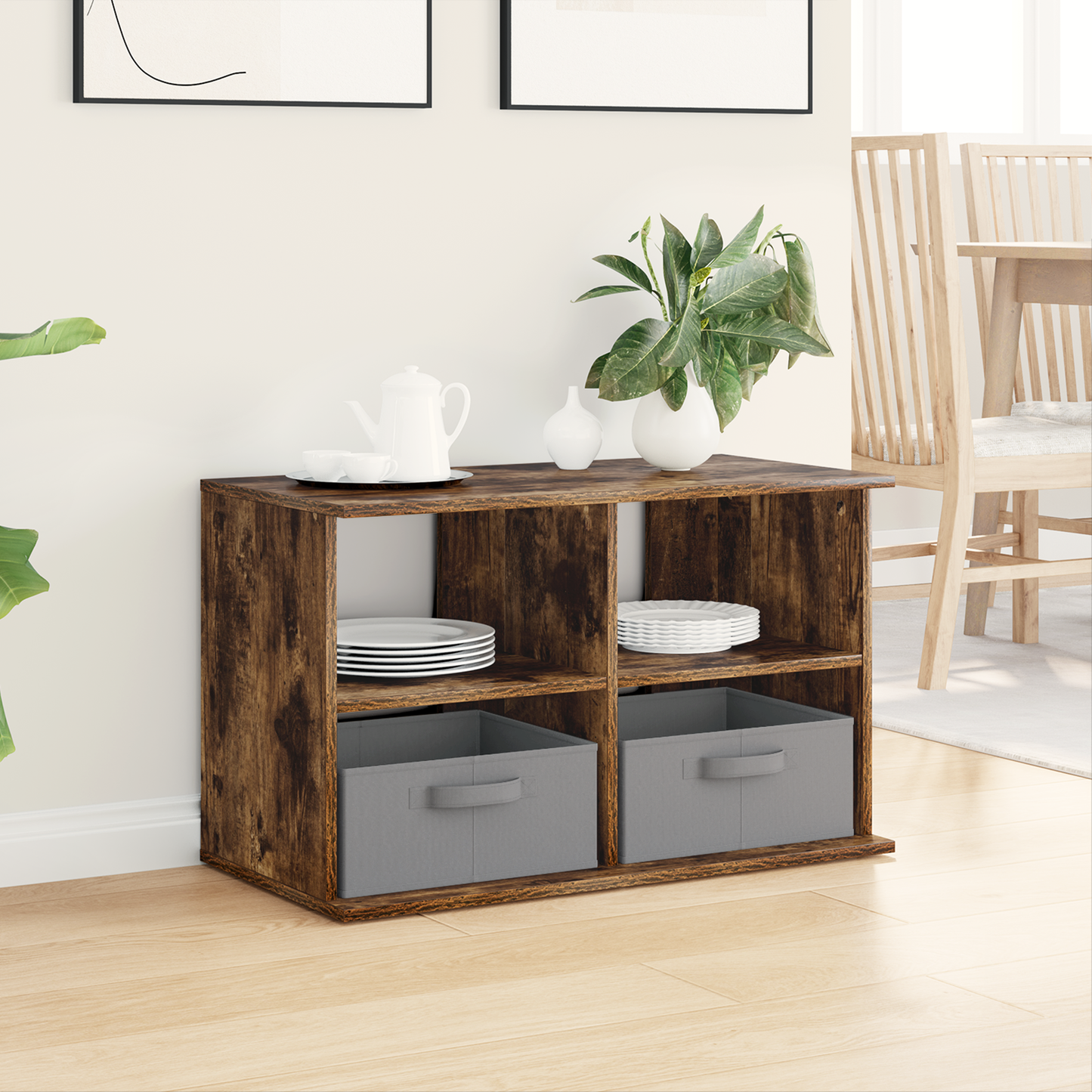 TV stand with Drawer Smoked Oak 79 x 40 x 48 cm