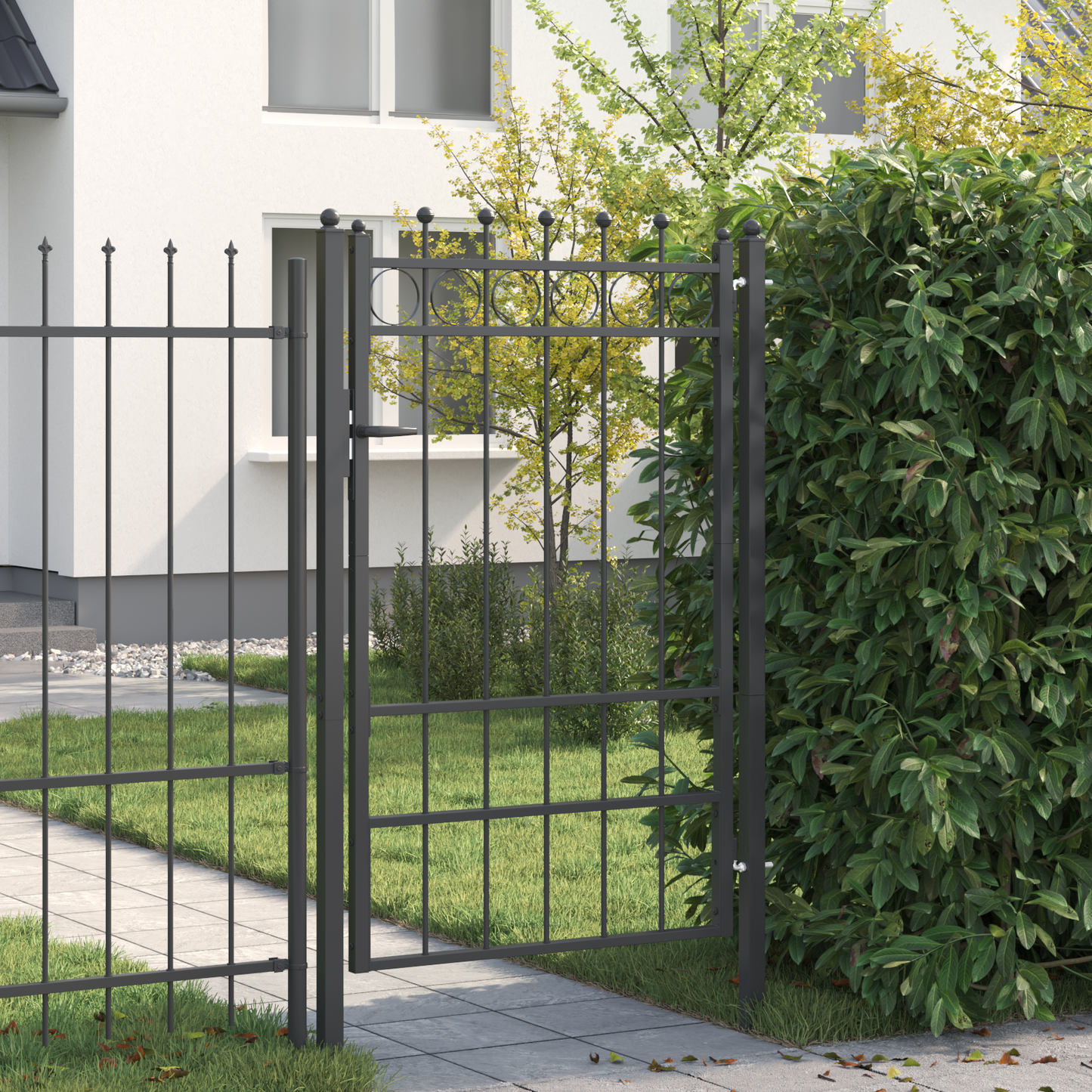 Fence Gate HORST 100 x 150 cm Metal Black Lockable