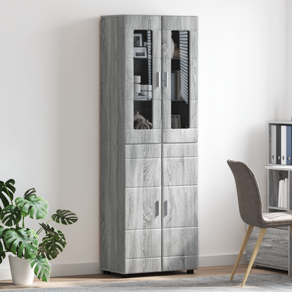Highboard FLORIN Grey Sonoma 60 x 35 x 182 cm Engineered Wood