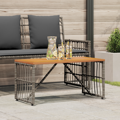 Outdoor Table Grey 80 x 40 x 40 cm Steel and Poly Rattan
