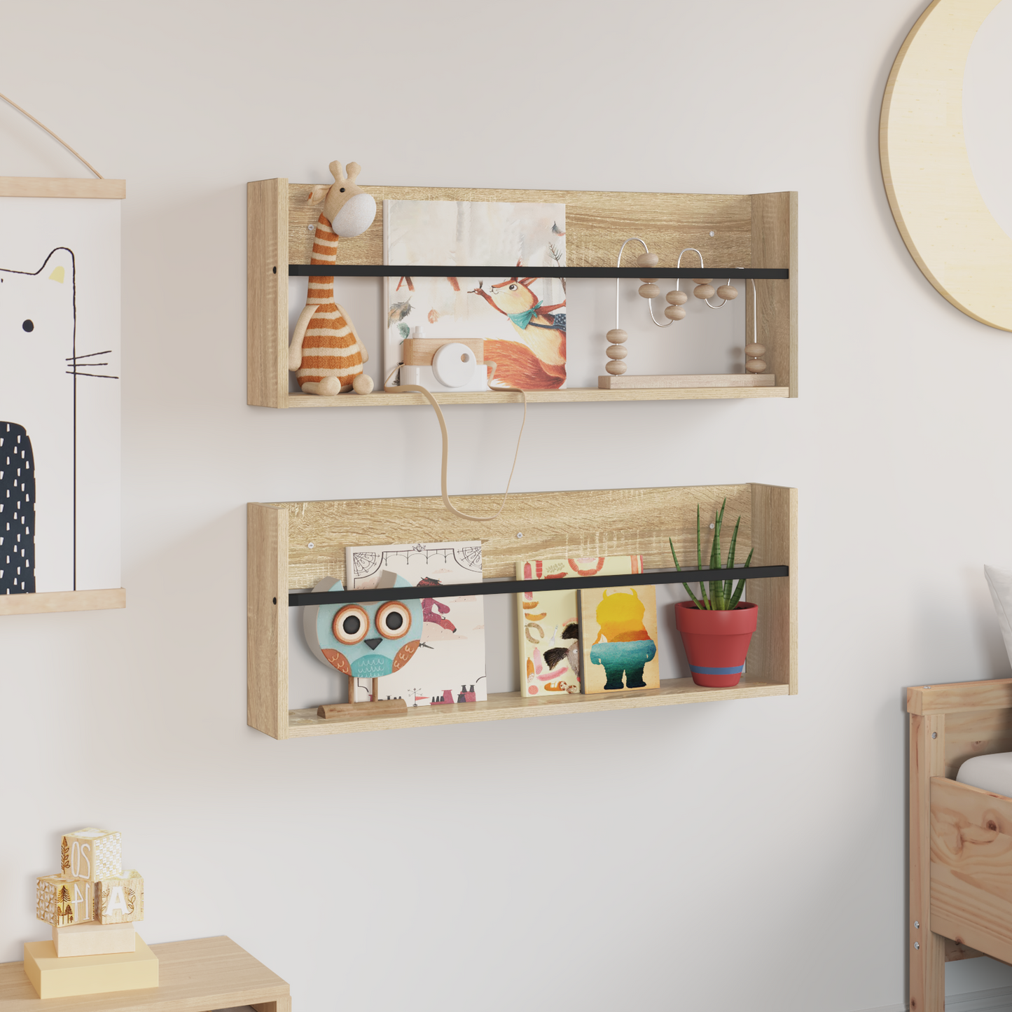 Magazine Rack 2 pcs Sonoma Oak 80 x 12 x 30 cm Engineered Wood