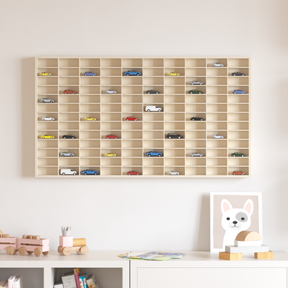 Wall Display Case Beige 98 x 4.5 x 55 cm Engineered Wood