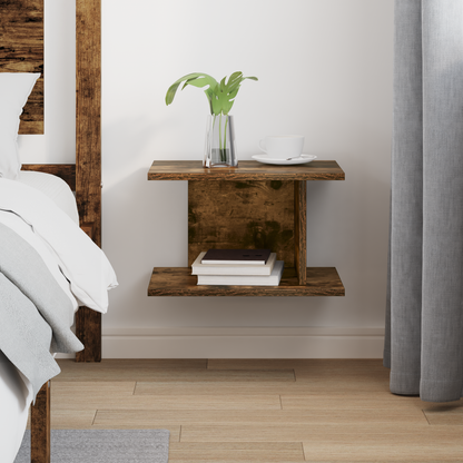 Bedside Table Smoked Oak 40 x 30 x 25 cm Engineered Wood