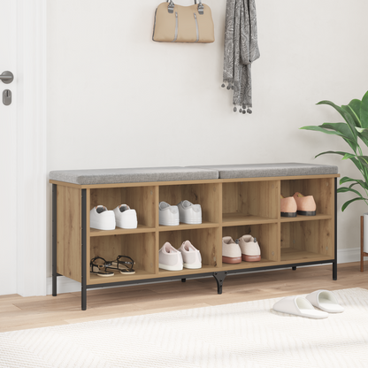 Shoe Cabinet with Shelf Artisan Oak 131 x 35 x 50 cm