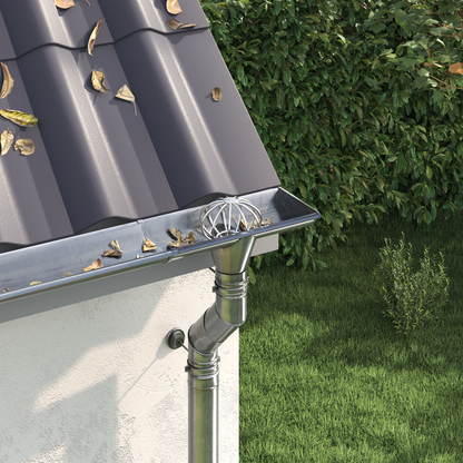 Gutter Leaf Guard 2 pcs Silver 50 mm Stainless Steel