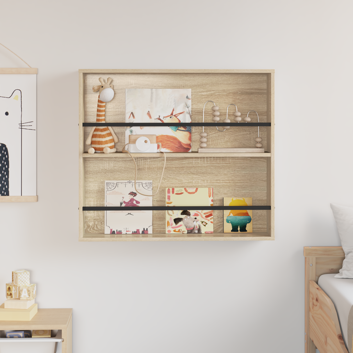 Magazine Rack Sonoma Oak 80 x 12 x 70 cm Engineered Wood