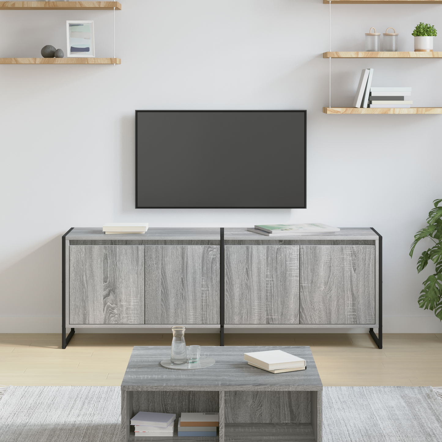 TV Cabinet Grey Sonoma 140 x 36 x 49.5 cm Engineered Wood