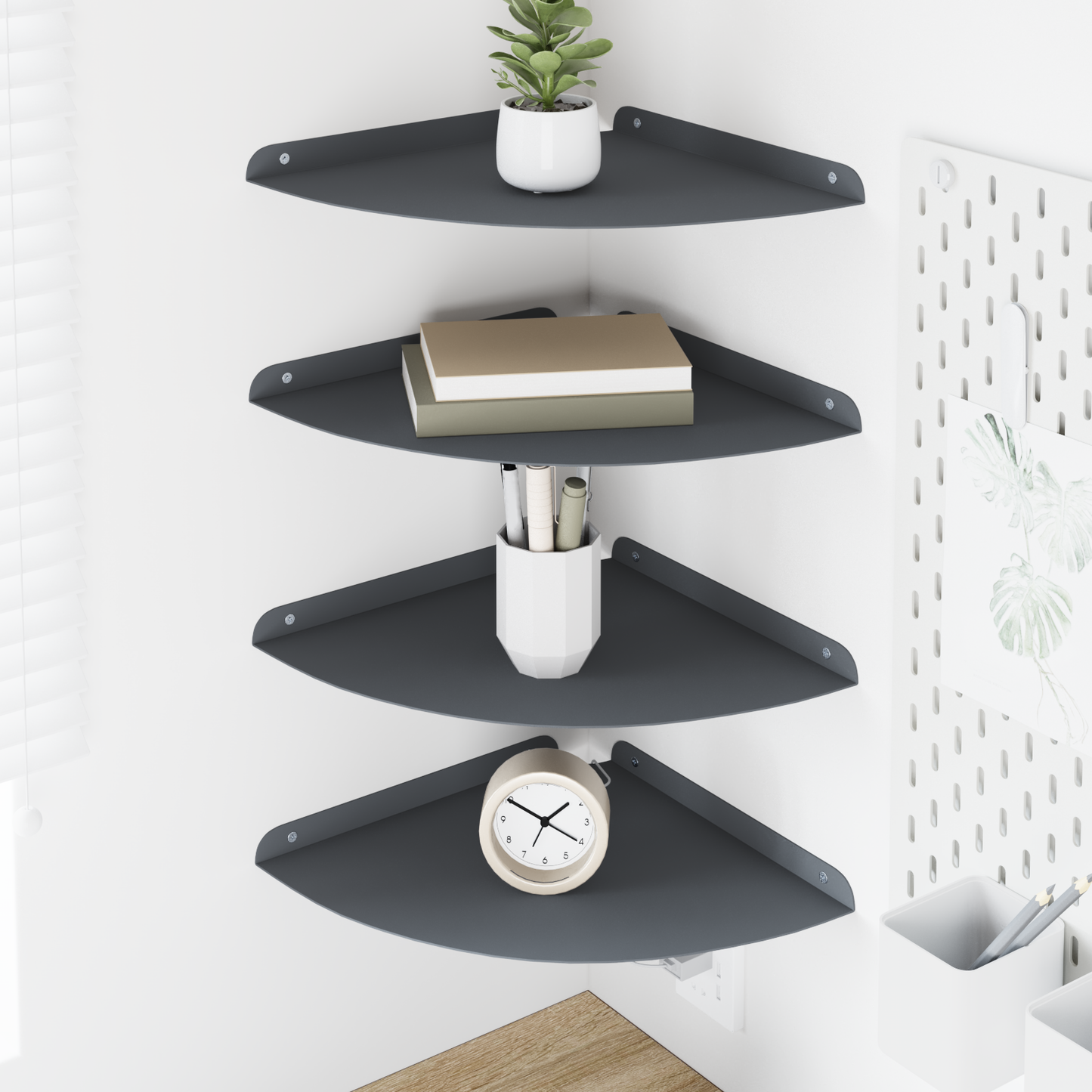 Floating Shelf with Shelf 4 pcs Anthracite 30 x 30 x 2 cm