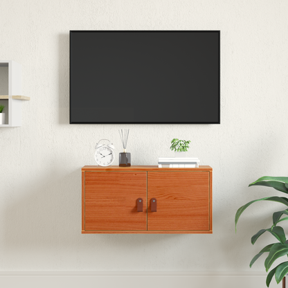 Wall Cabinet Wax Brown 60 x 30 x 30 cm Solid Pine Wood