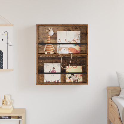 Magazine Rack Old Wood 60 x 12 x 70 cm Engineered Wood