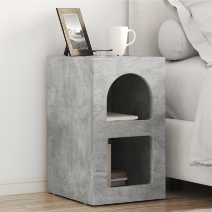 Bedside Table ELST Concrete Grey 29.5 x 33.5 x 50 cm