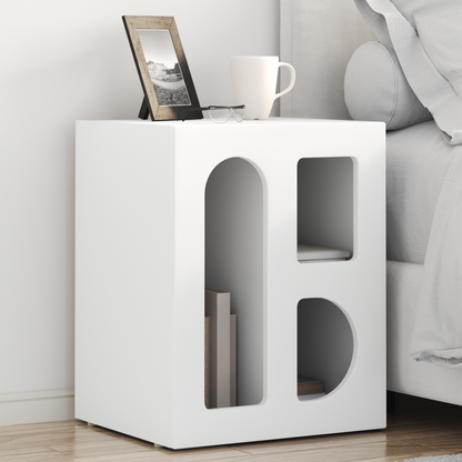 Bedside Table ELST White 40 x 35 x 50 cm Engineered Wood