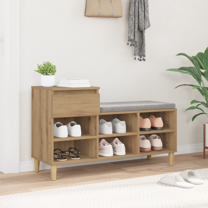 Shoe Cabinet Artisan Oak 102 x 36 x 60 cm Engineered Wood
