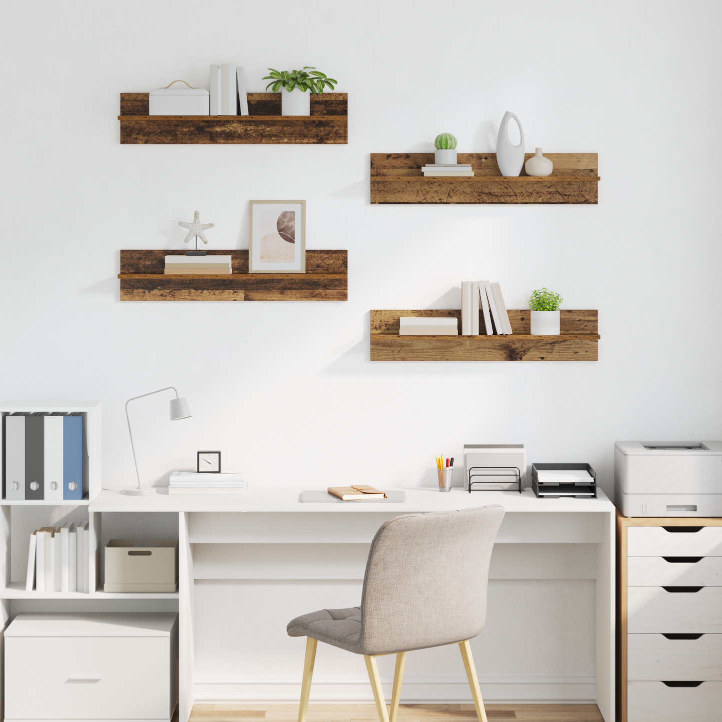 Wall Shelves 4 pcs Old Wood 80 x 11.5 x 18 cm Engineered Wood