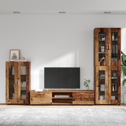 TV Cabinet Set with Shelf FLORIN 3 pcs Old Wood Engineered Wood