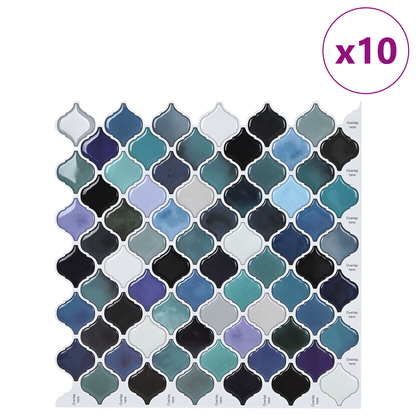 Lanturn Tile 10 pcs Blue Green 27 x 27 cm Polyurethane and PET