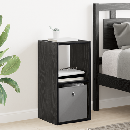 Bedside Table Black Oak 30.5 x 27 x 59.5 cm Engineered Wood