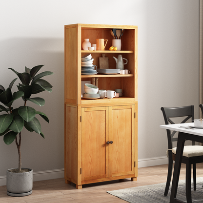 Storage Furniture Set with Shelf 2 pcs Natural 80 x 35 x 185 cm