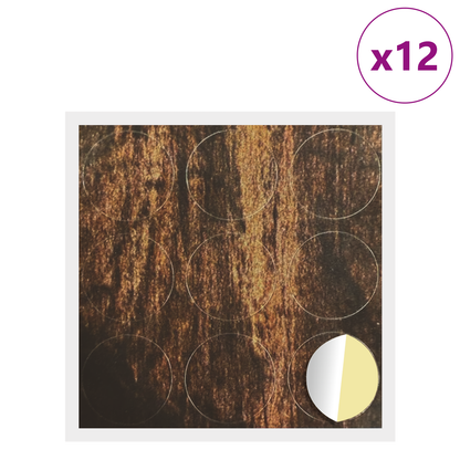 Self-adhesive Screw Cover 12 pcs Old Wood Ø 20 x 0.5 mm