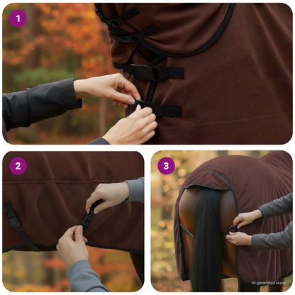 Horse Blanket Full Dark Brown 155 cm Polyester