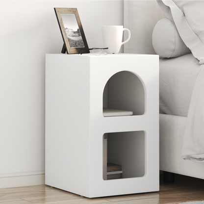 Bedside Table ELST 2 pcs White 29.5 x 33.5 x 50 cm