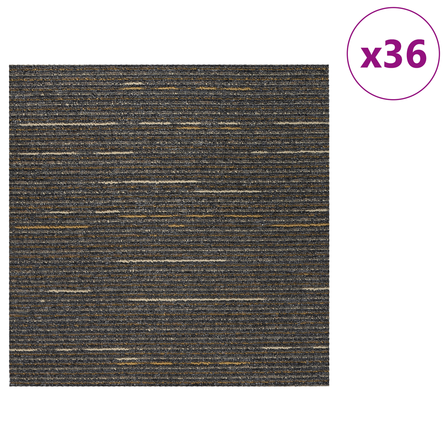 Carpet Tile Striped Light Brown 50 x 50 cm 36 pcs