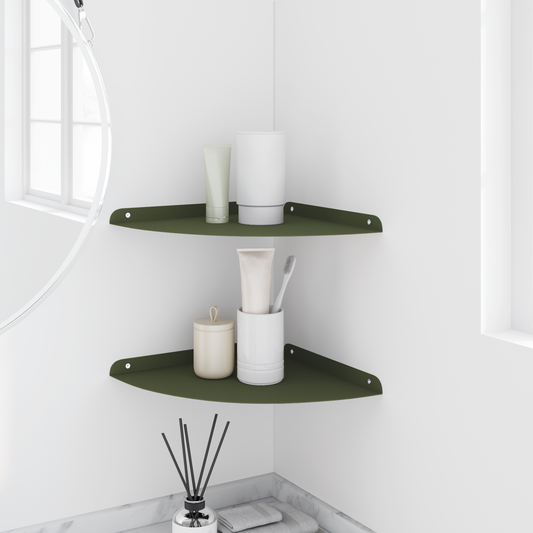 Floating Shelf with Shelf 2 pcs Olive Green 30 x 30 x 2 cm