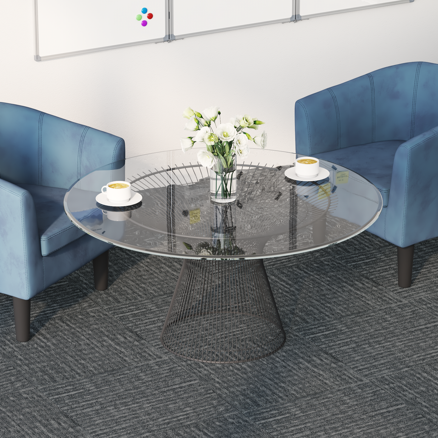 Carpet Tile Concrete Grey 50 x 50 cm 4 pcs PP and Bitumen
