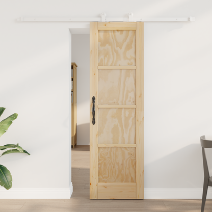Sliding Door Natural and White 61 x 198.5 cm Solid Pine Wood