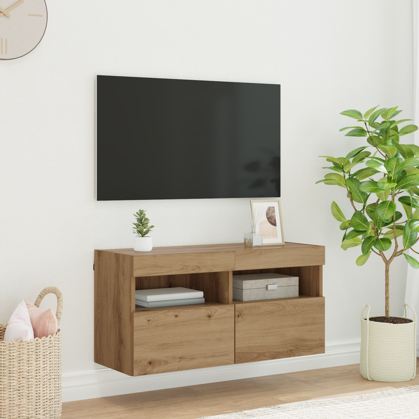 TV Wall Cabinet Artisan Oak 80 x 30 x 40 cm Engineered Wood
